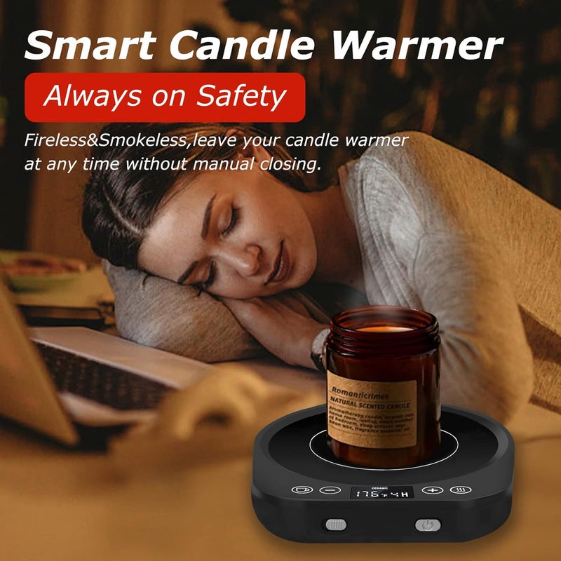 PUSEE Candle Mug Warmer Electric, Auto On/Off Gravity-Induction Coffee Warmer with 9 Temp Settings, 1-9 Timer Candle Melter, Beverage Warmer for Home & Office - Image 3